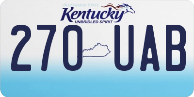 KY license plate 270UAB