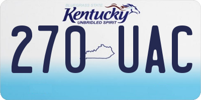 KY license plate 270UAC