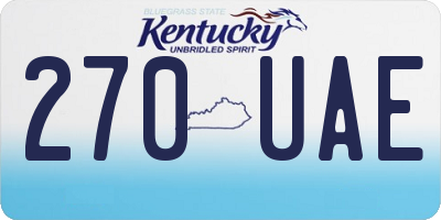 KY license plate 270UAE
