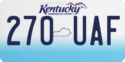KY license plate 270UAF