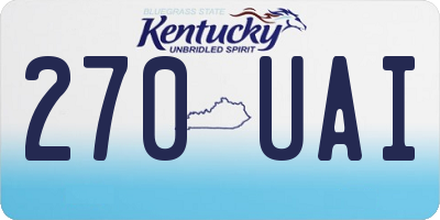 KY license plate 270UAI