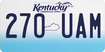KY license plate 270UAM