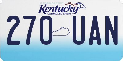 KY license plate 270UAN