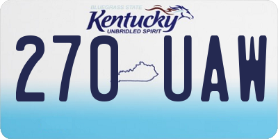 KY license plate 270UAW