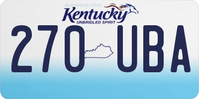 KY license plate 270UBA