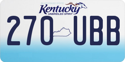 KY license plate 270UBB