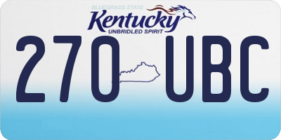 KY license plate 270UBC