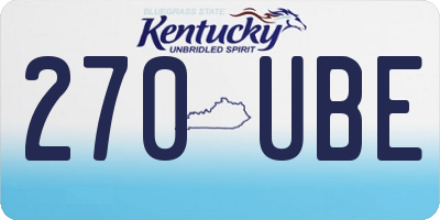 KY license plate 270UBE