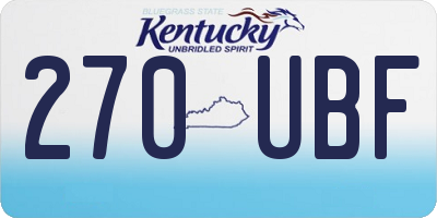 KY license plate 270UBF