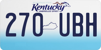 KY license plate 270UBH