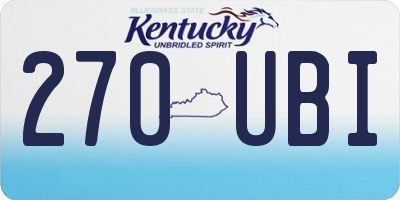 KY license plate 270UBI
