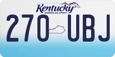 KY license plate 270UBJ