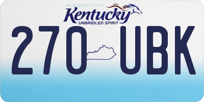 KY license plate 270UBK