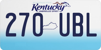 KY license plate 270UBL