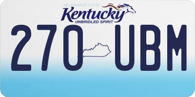 KY license plate 270UBM