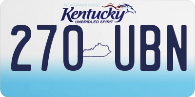 KY license plate 270UBN