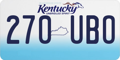 KY license plate 270UBO