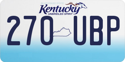 KY license plate 270UBP