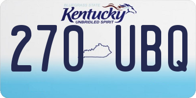 KY license plate 270UBQ