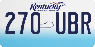 KY license plate 270UBR