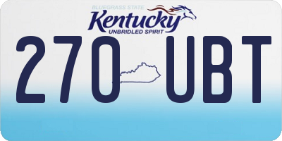 KY license plate 270UBT