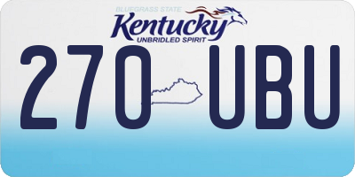 KY license plate 270UBU
