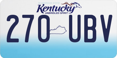 KY license plate 270UBV