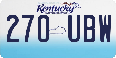 KY license plate 270UBW