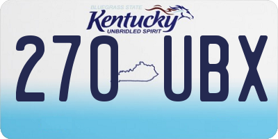 KY license plate 270UBX