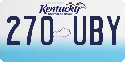 KY license plate 270UBY