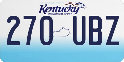 KY license plate 270UBZ