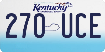 KY license plate 270UCE