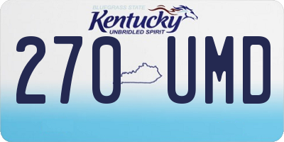 KY license plate 270UMD