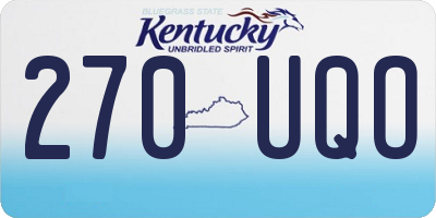 KY license plate 270UQO