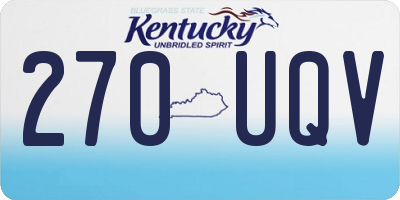 KY license plate 270UQV