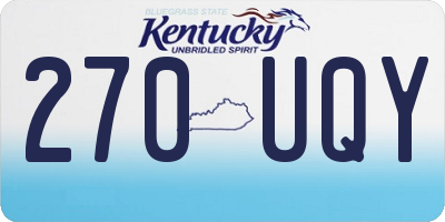 KY license plate 270UQY