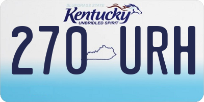 KY license plate 270URH