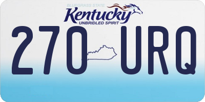 KY license plate 270URQ