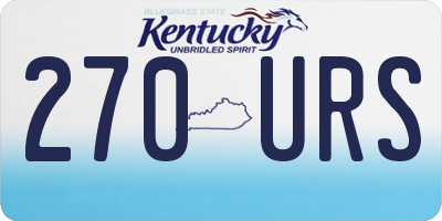 KY license plate 270URS