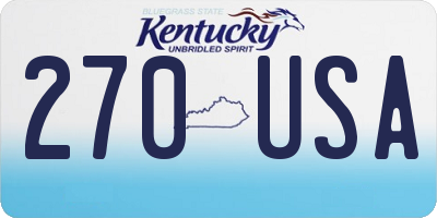 KY license plate 270USA