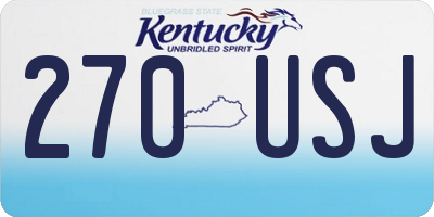 KY license plate 270USJ