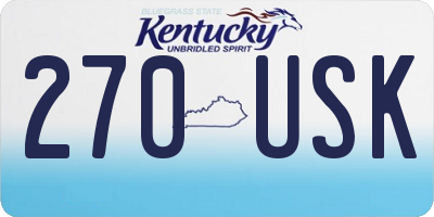 KY license plate 270USK