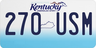 KY license plate 270USM