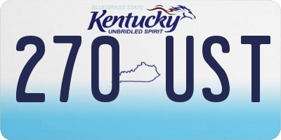 KY license plate 270UST