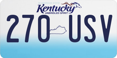 KY license plate 270USV