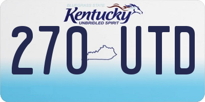 KY license plate 270UTD