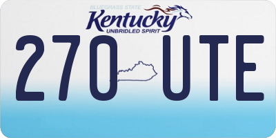 KY license plate 270UTE