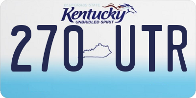 KY license plate 270UTR