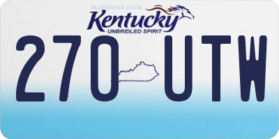 KY license plate 270UTW