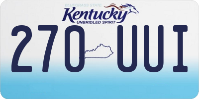 KY license plate 270UUI